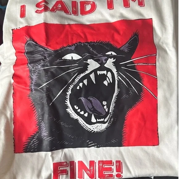 Cat Graphic Tee “I SAID I’M FINE” - Picture 2 of 3
